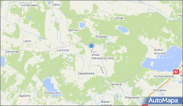 mapa Wola Wereszczyńska, Wola Wereszczyńska na mapie Targeo